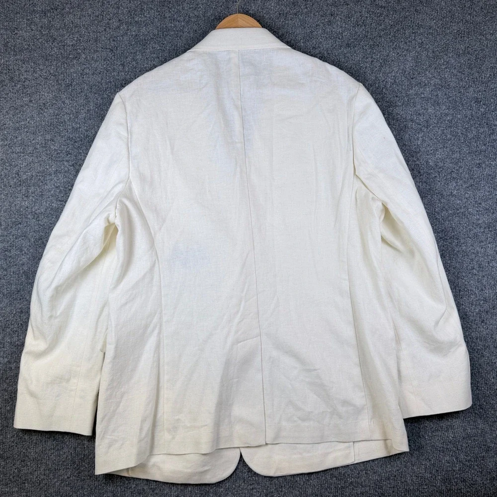 Banana Republic Blazer Mens 46R White Linen Blend Unstructured Jacket NWT $260